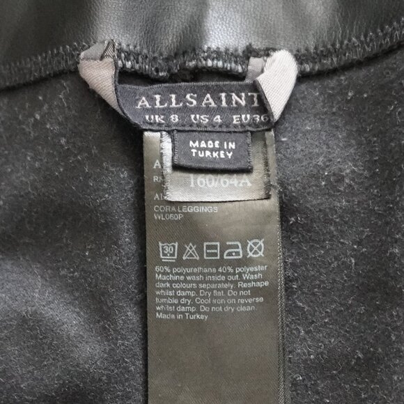 ALLSAINTS Faux Leather Leggings – Black – Size 4 (US) - Picture 5 of 7